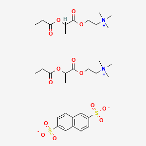 molecular formula C32H50N2O14S2 B14458904 Naphthalene-2,6-disulfonate;trimethyl-[2-(2-propanoyloxypropanoyloxy)ethyl]azanium CAS No. 73231-78-4
