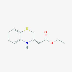 molecular formula C12H13NO2S B14458932 Acetic acid, (2H-1,4-benzothiazin-3(4H)-ylidene)-, ethyl ester CAS No. 66155-34-8