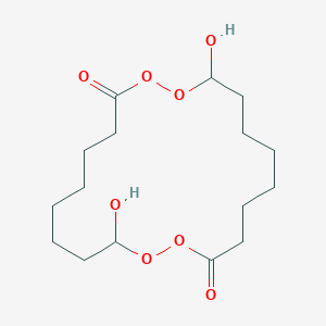 molecular formula C16H28O8 B14458969 10,20-Dihydroxy-1,2,11,12-tetraoxacycloicosane-3,13-dione CAS No. 66152-16-7