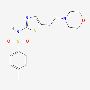 molecular formula C16H21N3O3S2 B14459041 Benzenesulfonamide, 4-methyl-N-(5-(2-(4-morpholinyl)ethyl)-2-thiazolyl)- CAS No. 71933-42-1