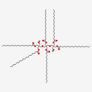 molecular formula C123H236O16 B14459138 Octadecanoic acid, hexaester with 2,2-bis((3-hydroxy-2,2-bis(hydroxymethyl)propoxy)methyl)-1,3-propanediol CAS No. 68785-03-5