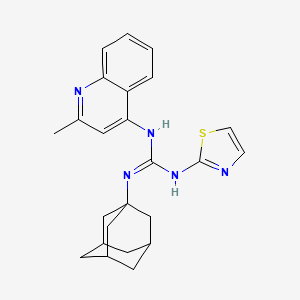 molecular formula C24H27N5S B14459201 Guanidine, 1-(1-adamantyl)-2-(2-methyl-4-quinolyl)-3-(2-thiazolyl)- CAS No. 72042-02-5