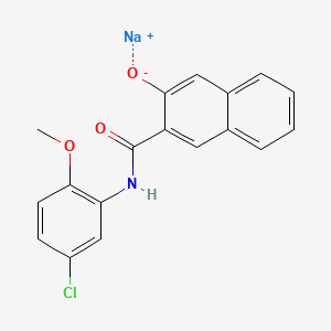 molecular formula C18H13ClNNaO3 B14459327 2-Naphthalenecarboxamide, N-(5-chloro-2-methoxyphenyl)-3-hydroxy-, monosodium salt CAS No. 68025-33-2