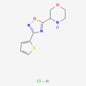 3-[3-(Thiophen-2-yl)-1,2,4-oxadiazol-5-yl]morpholine hydrochloride