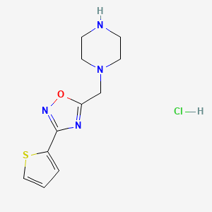 1-{[3-(Thiophen-2-yl)-1,2,4-oxadiazol-5-yl]methyl}piperazine hydrochloride