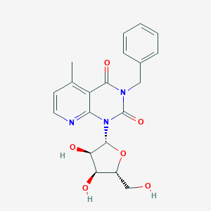 molecular formula C20H21N3O6 B144594 3-benzyl-1-[(2R,3R,4S,5R)-3,4-dihydroxy-5-(hydroxymethyl)oxolan-2-yl]-5-methylpyrido[2,3-d]pyrimidine-2,4-dione CAS No. 137103-31-2