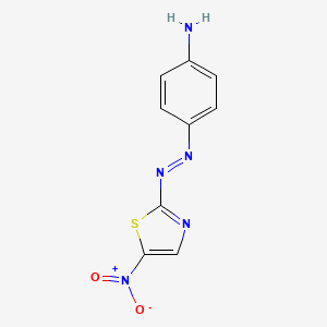 molecular formula C9H7N5O2S B14459504 Benzenamine, 4-[(5-nitro-2-thiazolyl)azo]- CAS No. 73112-80-8