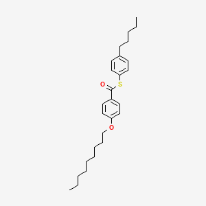 molecular formula C27H38O2S B14459522 S-(4-Pentylphenyl) 4-(nonyloxy)benzene-1-carbothioate CAS No. 72047-66-6