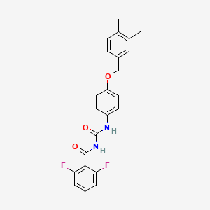 molecular formula C23H20F2N2O3 B14459555 Benzamide, N-(((4-((3,4-dimethylphenyl)methoxy)phenyl)amino)carbonyl)-2,6-difluoro- CAS No. 70312-41-3