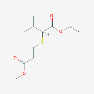 molecular formula C11H20O4S B14459573 Ethyl 2-[(3-methoxy-3-oxopropyl)sulfanyl]-3-methylbutanoate CAS No. 66319-06-0