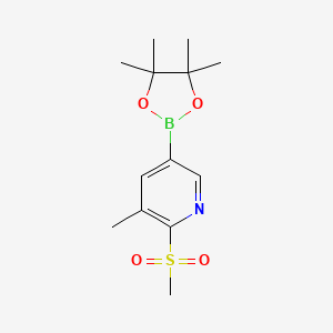 molecular formula C13H20BNO4S B1445958 3-Methyl-2-(methylsulfonyl)-5-(4,4,5,5-tetramethyl-1,3,2-dioxaborolan-2-yl)pyridine CAS No. 1445651-57-9