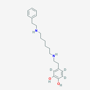 molecular formula C22H32N2O2 B144596 3,4,6-Trideuterio-5-[2-[6-(2-phenylethylamino)hexylamino]ethyl]benzene-1,2-diol CAS No. 775542-05-7