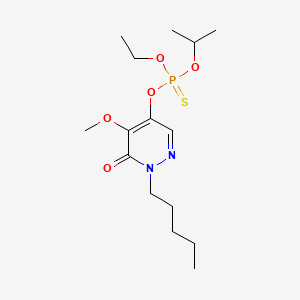 molecular formula C15H27N2O5PS B14459636 Phosphorothioic acid, O-(1,6-dihydro-5-methoxy-6-oxo-1-pentyl-4-pyridazinyl) O-ethyl O-(1-methylethyl) ester CAS No. 72538-14-8