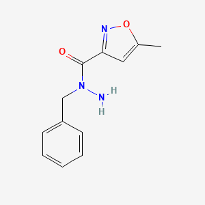 molecular formula C12H13N3O2 B14459707 Hydrazine, 1-benzyl-1-(5-methyl-3-isoxazolylcarbonyl)- CAS No. 69352-52-9