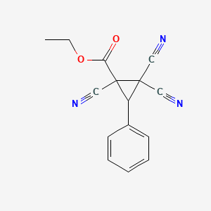 molecular formula C15H11N3O2 B14459715 Ethyl 1,2,2-tricyano-3-phenylcyclopropane-1-carboxylate CAS No. 66016-79-3