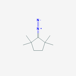 molecular formula C9H16N2 B14459728 Cyclopentane, 2-diazo-1,1,3,3-tetramethyl- CAS No. 71690-98-7