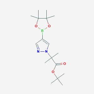 molecular formula C17H29BN2O4 B1445973 tert-butyl 2-methyl-2-(4-(4,4,5,5-tetramethyl-1,3,2-dioxaborolan-2-yl)-1H-pyrazol-1-yl)propanoate CAS No. 1006876-29-4
