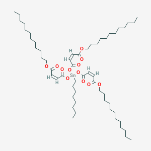 molecular formula C56H98O12Sn B14459796 Dodecyl (Z,Z,Z)-6-((4-(dodecyloxy)-1,4-dioxobut-2-enyl)oxy)-6-octyl-4,8,11-trioxo-5,7,12-trioxa-6-stannatetracosa-2,9-dienoate CAS No. 68406-52-0