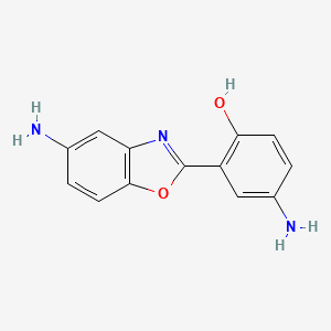 molecular formula C13H11N3O2 B14459858 Phenol, 4-amino-2-(5-amino-2-benzoxazolyl)- CAS No. 66401-83-0