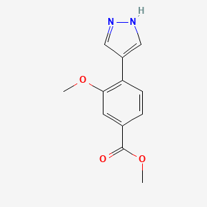 molecular formula C12H12N2O3 B1445998 methyl 3-methoxy-4-(1H-pyrazol-4-yl)benzoate CAS No. 1623119-26-5