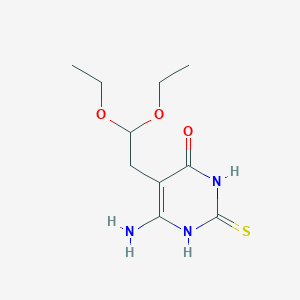 molecular formula C10H17N3O3S B014460 6-Amino-5-(2,2-diethoxyethyl)-2-mercaptopyrimidin-4-OL CAS No. 7400-05-7