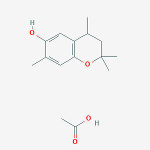 molecular formula C15H22O4 B14460000 Acetic acid;2,2,4,7-tetramethyl-3,4-dihydrochromen-6-ol CAS No. 66620-86-8