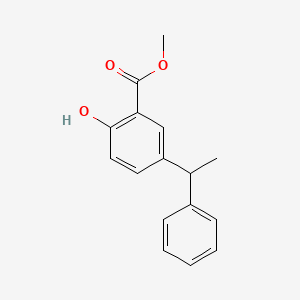 molecular formula C16H16O3 B14460017 Methyl 2-hydroxy-5-(1-phenylethyl)benzoate CAS No. 74409-56-6