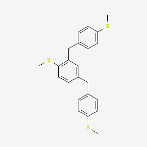 molecular formula C23H24S3 B14460110 1,1'-{[4-(Methylsulfanyl)-1,3-phenylene]bis(methylene)}bis[4-(methylsulfanyl)benzene] CAS No. 68946-03-2