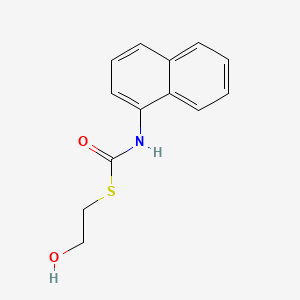 molecular formula C13H13NO2S B14460165 N-(1-Naphthyl)thiocarbamic acid S-(2-hydroxyethyl) ester CAS No. 73747-50-9
