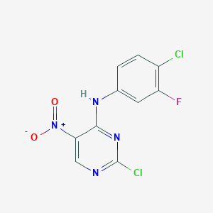 2-Chloro-N-(4-chloro-3-fluorophenyl)-5-nitropyrimidin-4-amine
