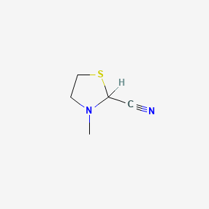 molecular formula C5H8N2S B14460263 2-Cyano-3-methylthiazolidine CAS No. 74008-00-7