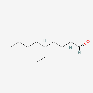molecular formula C12H24O B14460305 5-Ethyl-2-methylnonanal CAS No. 68141-14-0
