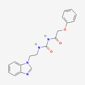 molecular formula C18H18N4O3 B14460357 Acetamide, N-(((2-(1H-benzimidazol-1-yl)ethyl)amino)carbonyl)-2-phenoxy- CAS No. 66473-19-6
