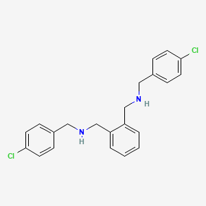 molecular formula C22H22Cl2N2 B14460500 N,N'-[1,2-Phenylenebis(methylene)]bis[1-(4-chlorophenyl)methanamine] CAS No. 66027-48-3