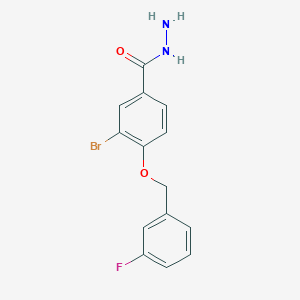 molecular formula C14H12BrFN2O2 B1446053 3-Bromo-4-((3-fluorobenzyl)oxy)benzohydrazide CAS No. 1706456-97-4
