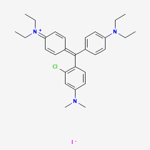 molecular formula C29H37ClIN3 B14460560 Ethanaminium, N-(4-((2-chloro-4-(dimethylamino)phenyl)(4-(diethylamino)phenyl)methylene)-2,5-cyclohexadien-1-ylidene)-N-ethyl-, iodide CAS No. 68911-99-9