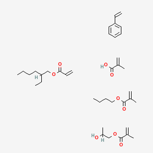 molecular formula C38H60O9 B14460569 Butyl 2-methylprop-2-enoate;2-ethylhexyl prop-2-enoate;2-hydroxypropyl 2-methylprop-2-enoate;2-methylprop-2-enoic acid;styrene CAS No. 68541-58-2
