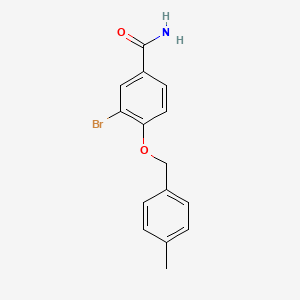 molecular formula C15H14BrNO2 B1446060 3-Bromo-4-((4-methylbenzyl)oxy)benzamide CAS No. 1706453-07-7