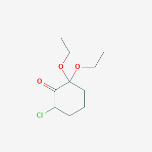 molecular formula C10H17ClO3 B14460634 6-Chloro-2,2-diethoxycyclohexan-1-one CAS No. 67132-39-2