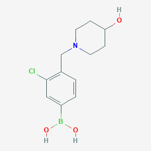 (3-Chloro-4-((4-hydroxypiperidin-1-yl)methyl)phenyl)boronic acid