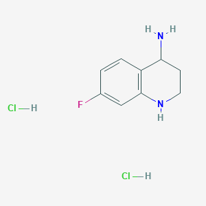 molecular formula C9H13Cl2FN2 B1446071 7-Fluoro-1,2,3,4-tetrahydroquinolin-4-amine dihydrochloride CAS No. 1803592-88-2