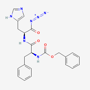 molecular formula C23H23N7O4 B14460734 Cbz-Phe-His-N3 CAS No. 66253-25-6