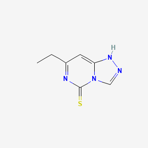 molecular formula C7H8N4S B1446077 7-Ethyl-[1,2,4]triazolo[4,3-c]pyrimidine-5-thiol CAS No. 1795069-05-4
