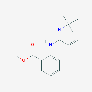 molecular formula C15H20N2O2 B14460782 methyl 2-[(N-tert-butyl-C-ethenylcarbonimidoyl)amino]benzoate CAS No. 73750-47-7