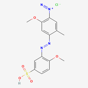 molecular formula C15H15ClN4O5S B14460906 Benzenediazonium, 2-methoxy-4-((2-methoxy-5-sulfophenyl)azo)-5-methyl-, chloride CAS No. 67875-22-3
