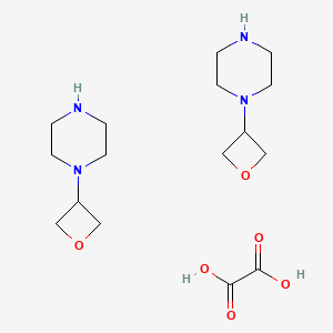 molecular formula C16H30N4O6 B1446091 1-(Oxetan-3-yl)piperazine hemioxalate CAS No. 1523571-19-8