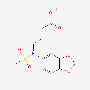 molecular formula C12H15NO6S B1446093 4-[1,3-Benzodioxol-5-yl(methylsulfonyl)amino]butanoic acid CAS No. 1858254-97-3