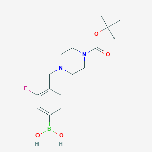 molecular formula C16H24BFN2O4 B1446094 4-((4-(Tert-butoxycarbonyl)piperazin-1-yl)methyl)-3-fluorophenylboronic acid CAS No. 1704064-00-5