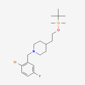molecular formula C20H33BrFNOSi B1446097 1-(2-Bromo-5-fluorobenzyl)-4-(2-((tert-butyldimethylsilyl)oxy)ethyl)piperidine CAS No. 1704065-55-3