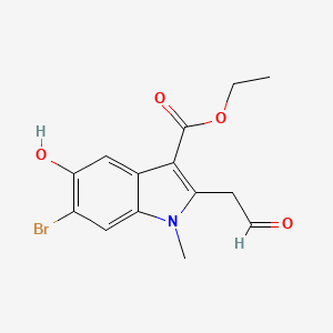 molecular formula C14H14BrNO4 B1446099 ethyl 6-bromo-5-hydroxy-1-methyl-2-(2-oxoethyl)-1H-indole-3-carboxylate CAS No. 1704066-49-8